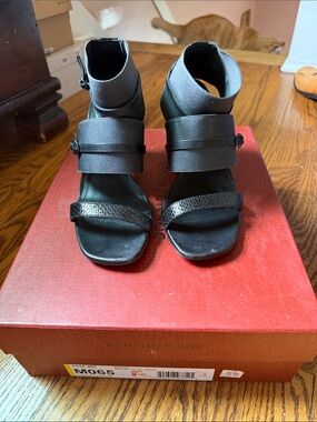 Donald J. Pliner Black Strappy Ankle-Heel Sandals
